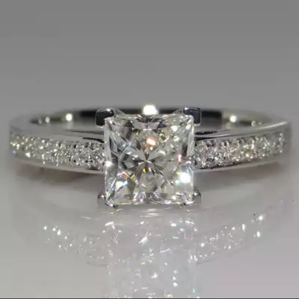Sterling 925 Silver RingSimple Design Bridal  Ring - Picture 6 of 8
